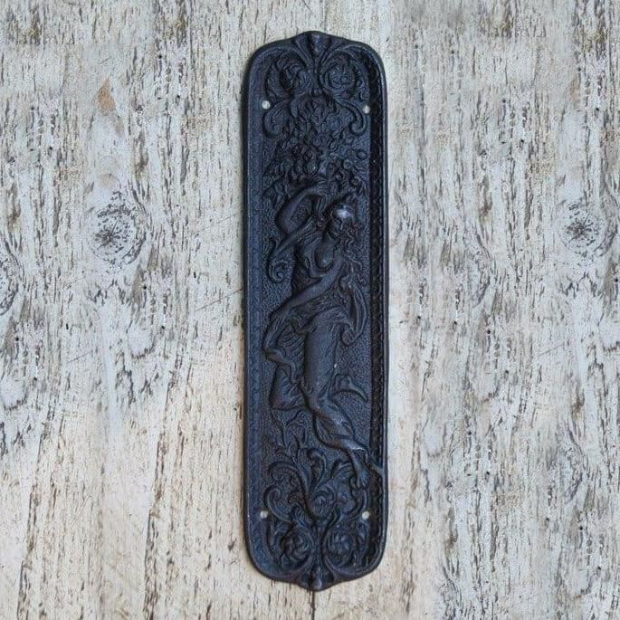 Traditional Ornate Woman Iron Door Finger Plate