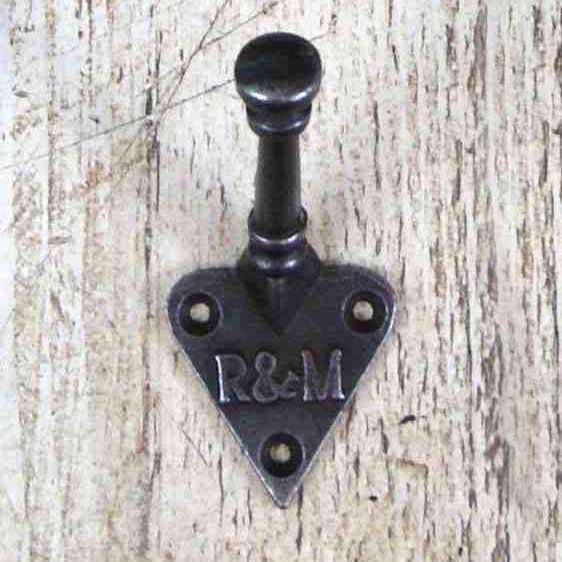 Ornate 'R&M' Cast Iron Coat Hook
