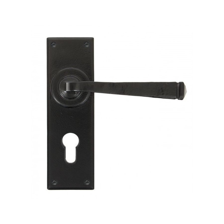 Simplistic Black Door Handle & Euro Lock Set