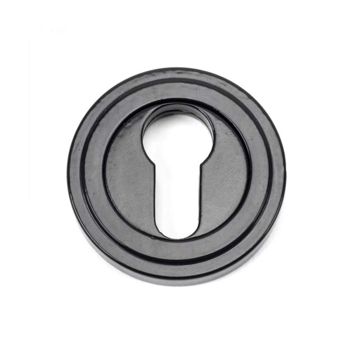 Simplistic Midnight Black Art Deco Circular Euro Escutcheon