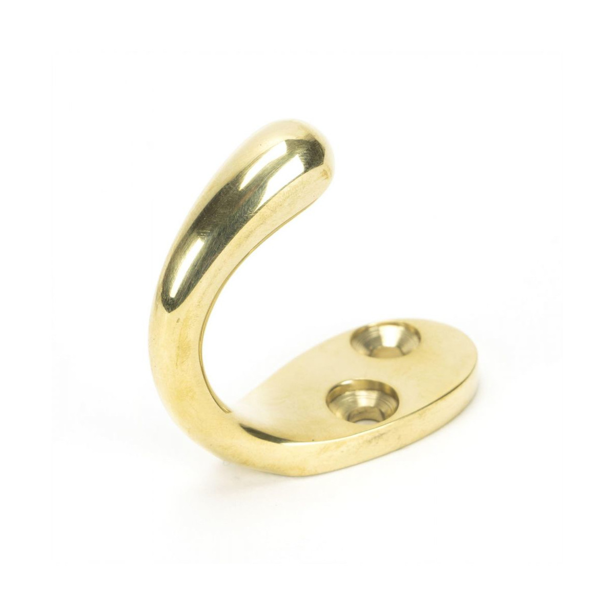 Simplistic Polished Brass Single Pronged Coat Hook