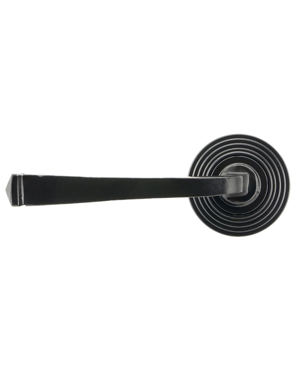 Steel Art Deco Midnight Black Door Handle