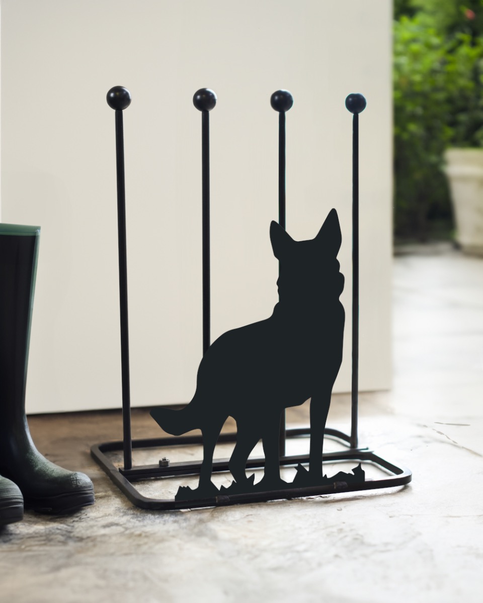 Steel German Shepherd Boot Rack