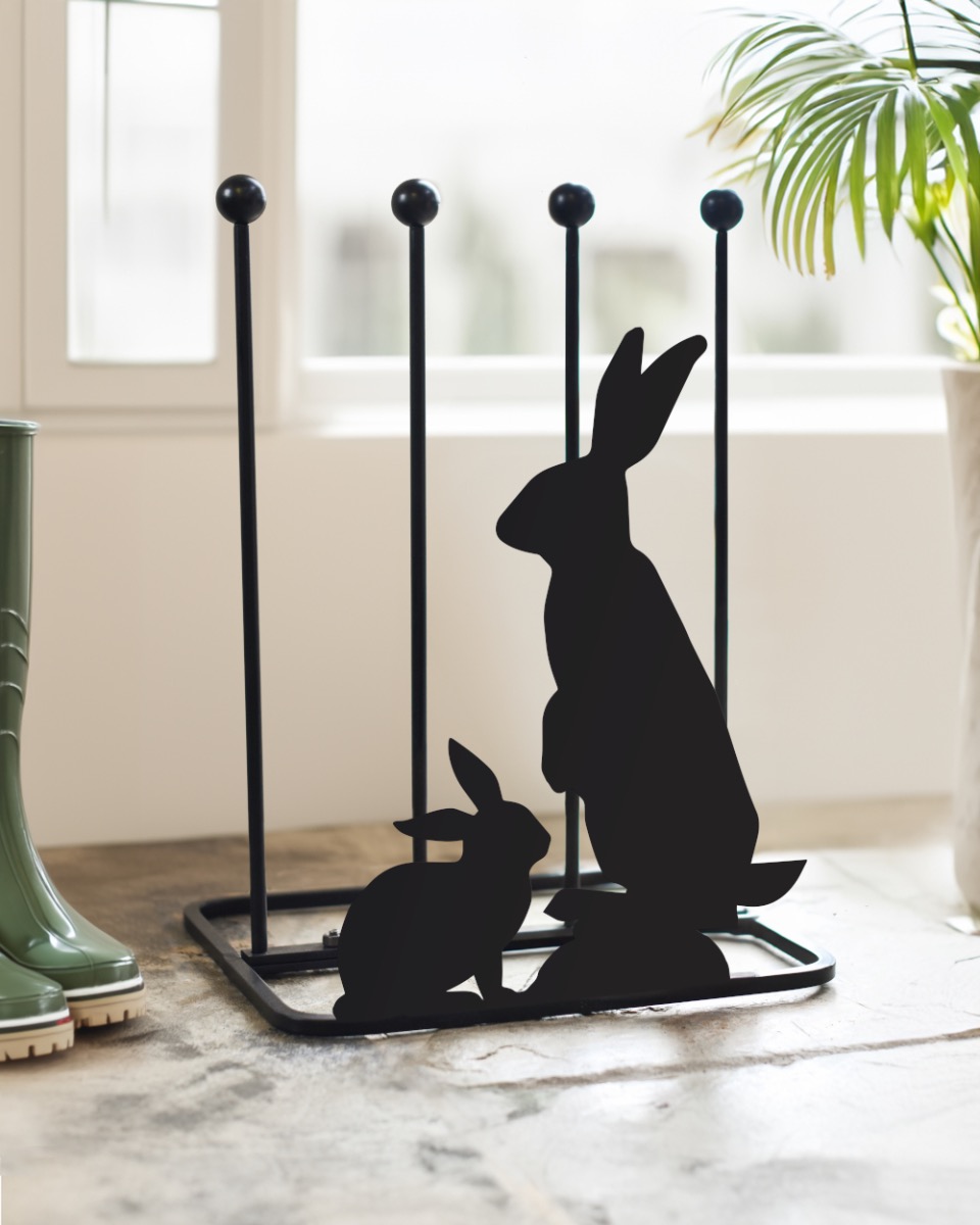 Steel Mother & Baby Rabbit Boot Rack