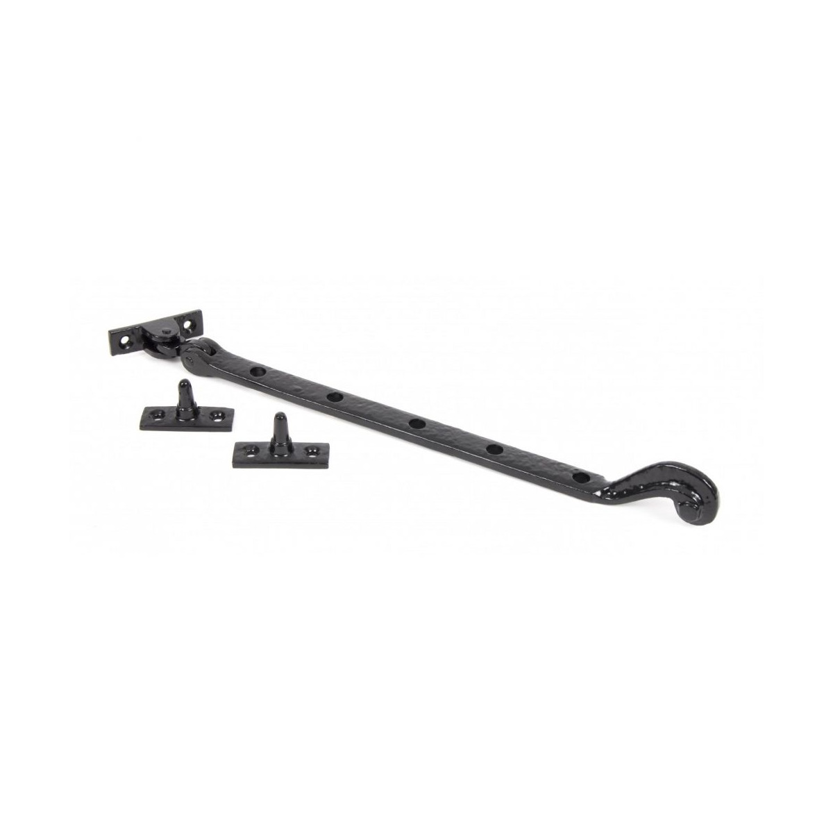 Traditional Antique Black Scrolled Window Stay - 13"