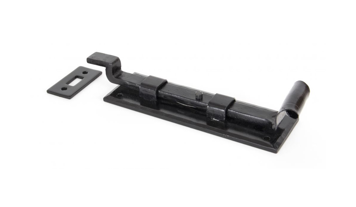 Traditional Black Cranked Door Bolt 6"