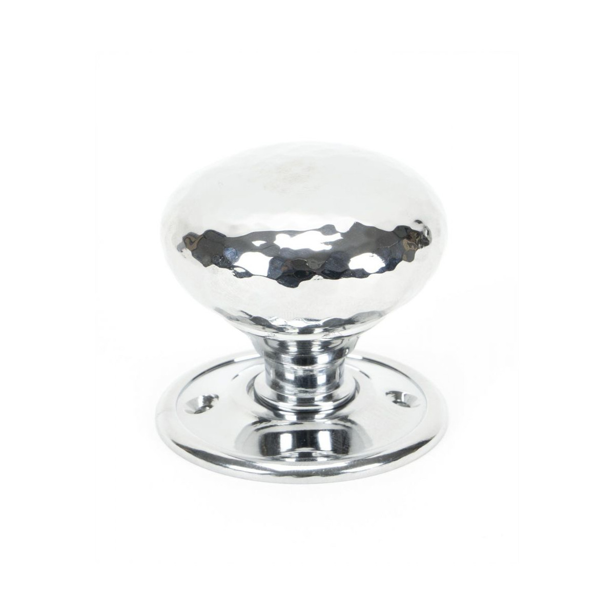 Traditional Bright Chrome Hammered Mortice & Rim Doorknob Set