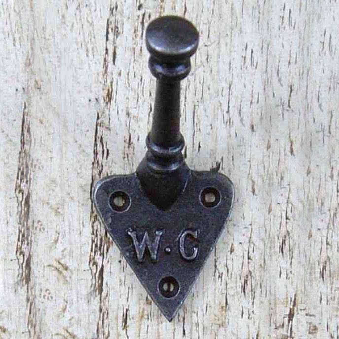 Ornate W.C Iron Coat Hook