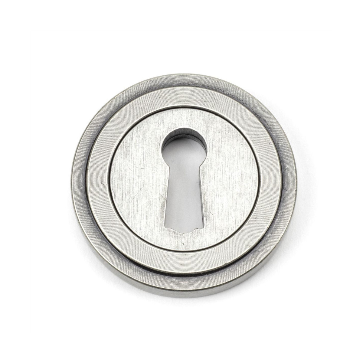 Aged Pewter Art Deco Circular Escutcheon