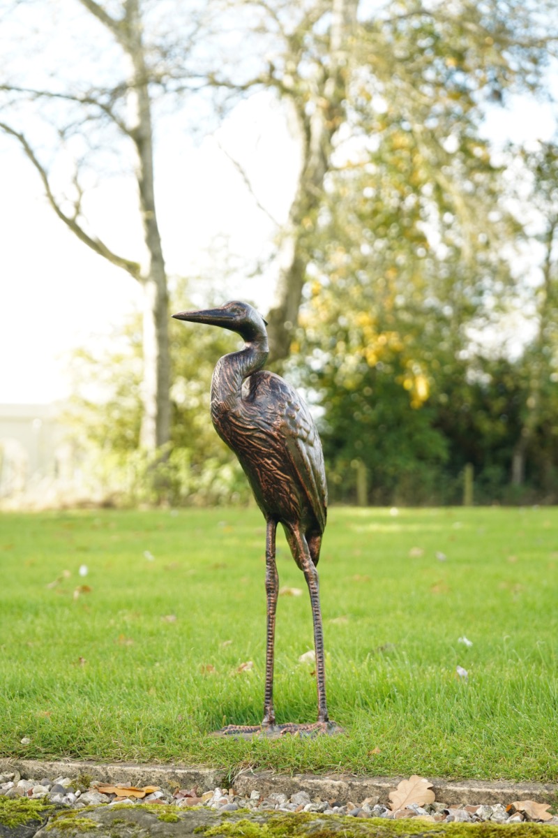 Aluminium Bronze & Copper Crane Garden Sculpture