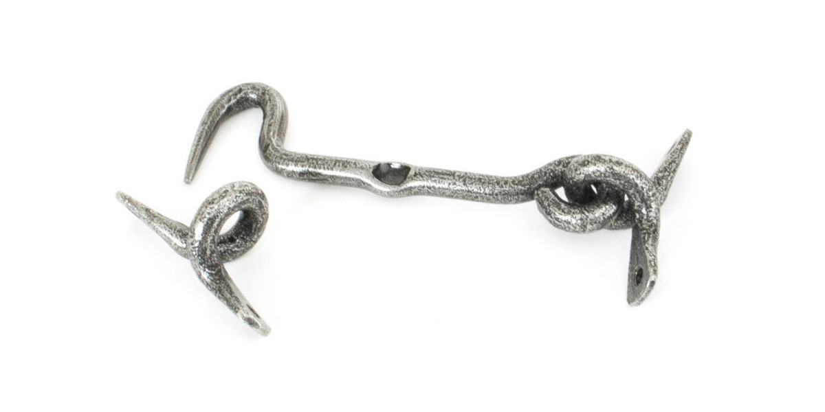 Antique Forged Cabin Hook Pewter - 4"