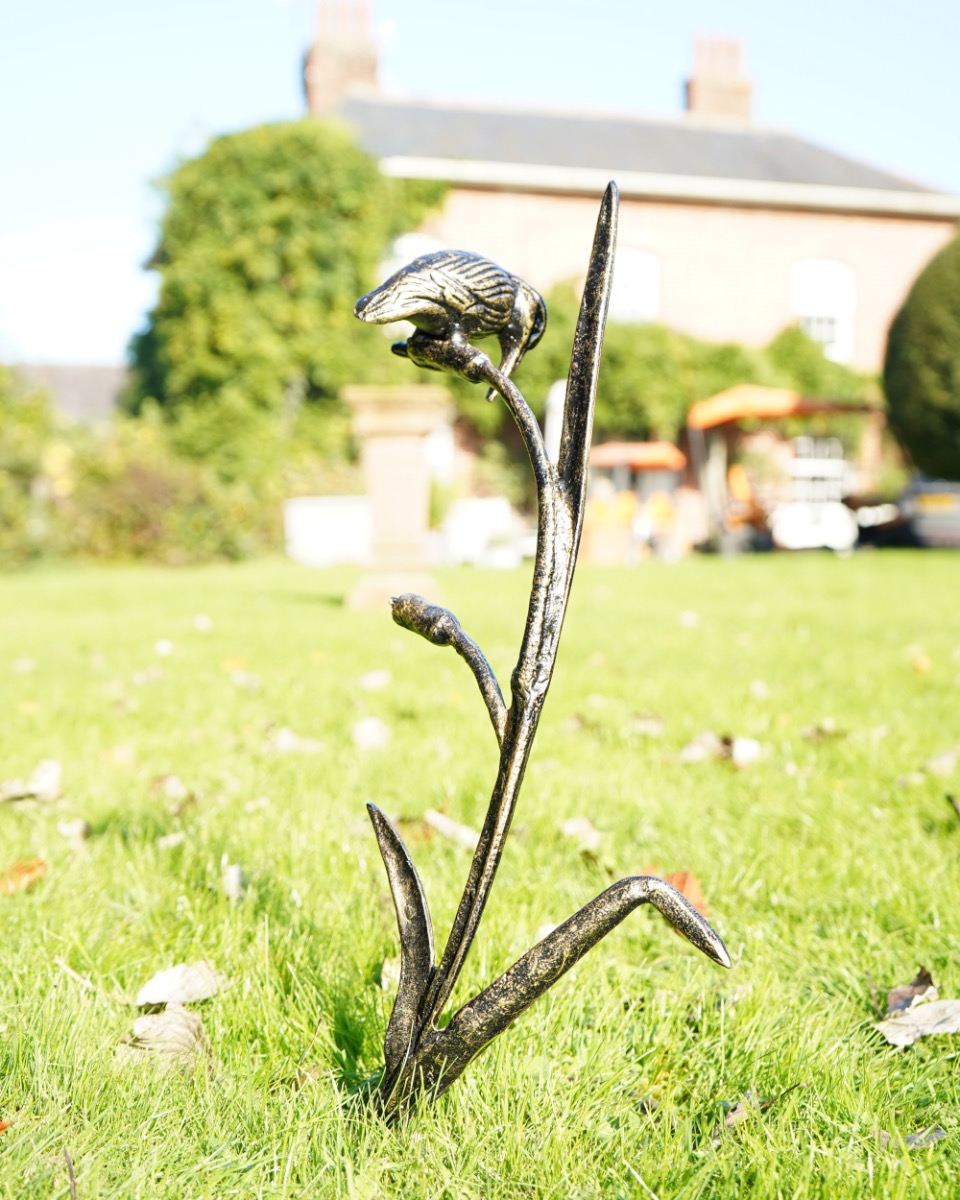 Black & Gold Cast Aluminium 'Javan' The Kingfisher Garden Sculpture