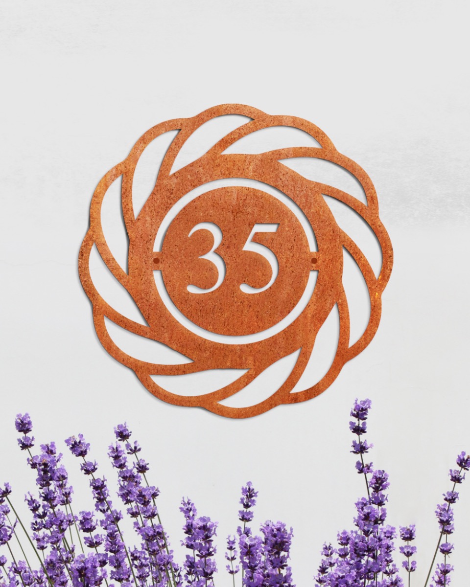 Circular Rustic Rope Design House Number Sign - 15cm