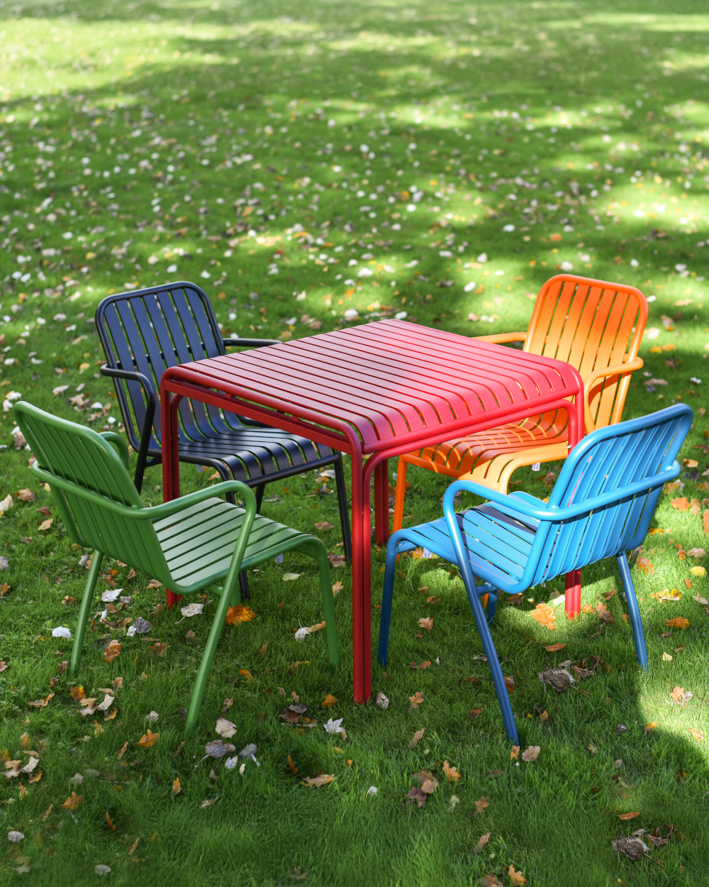 Colourful 'Unico' Four Seat Table & Chair Set