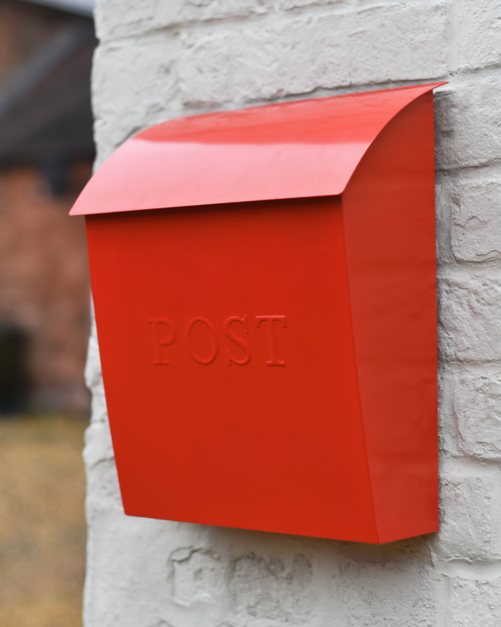 Contemporary Lockable Red Wall Mounted Post Box