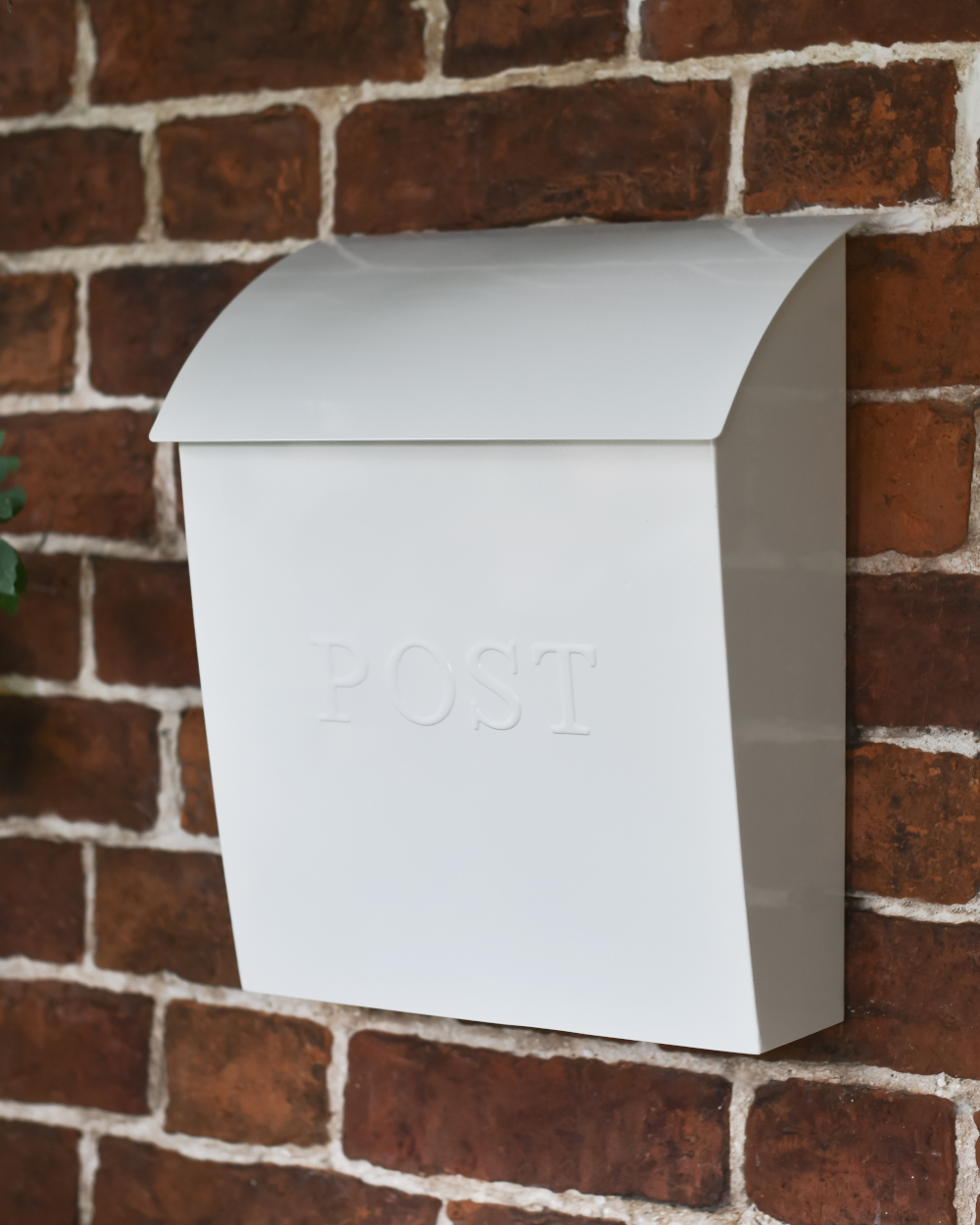 Contemporary Lockable White Wall Mounted Post Box