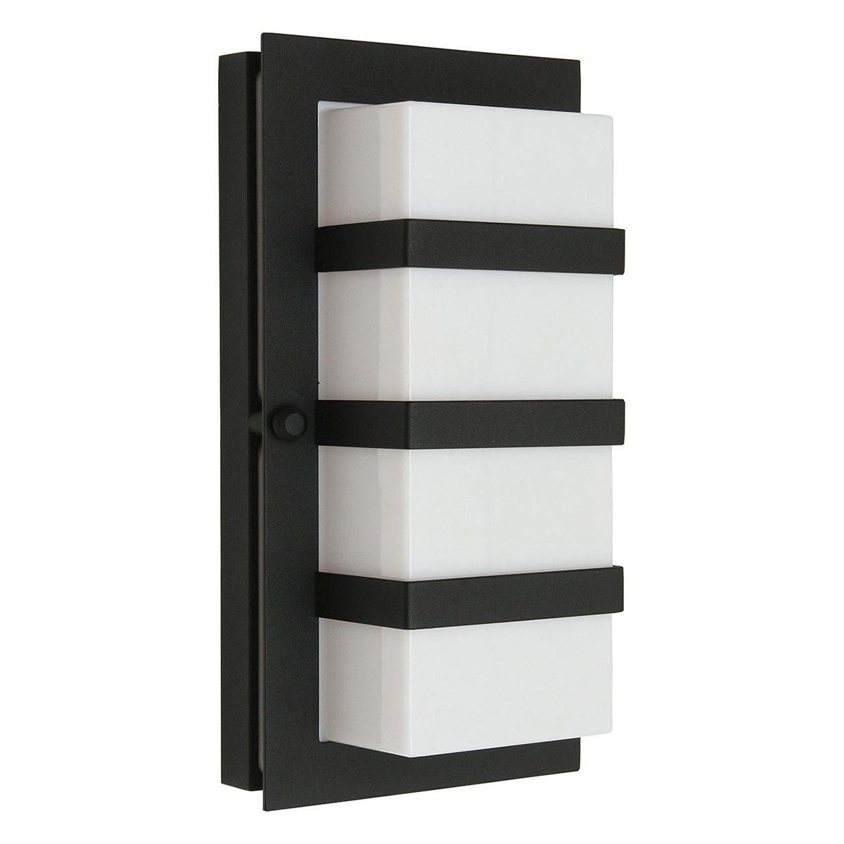 Contemporary Ornate Frosted 'Skipton' Black Steel Wall Light