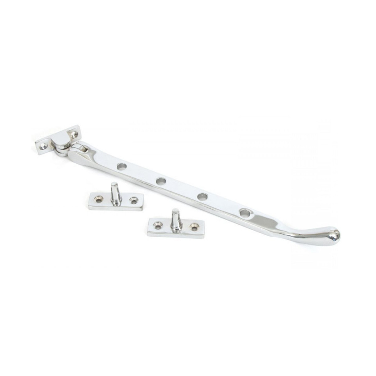 Contemporary Polished Chrome Peardrop Window Stay - 10"