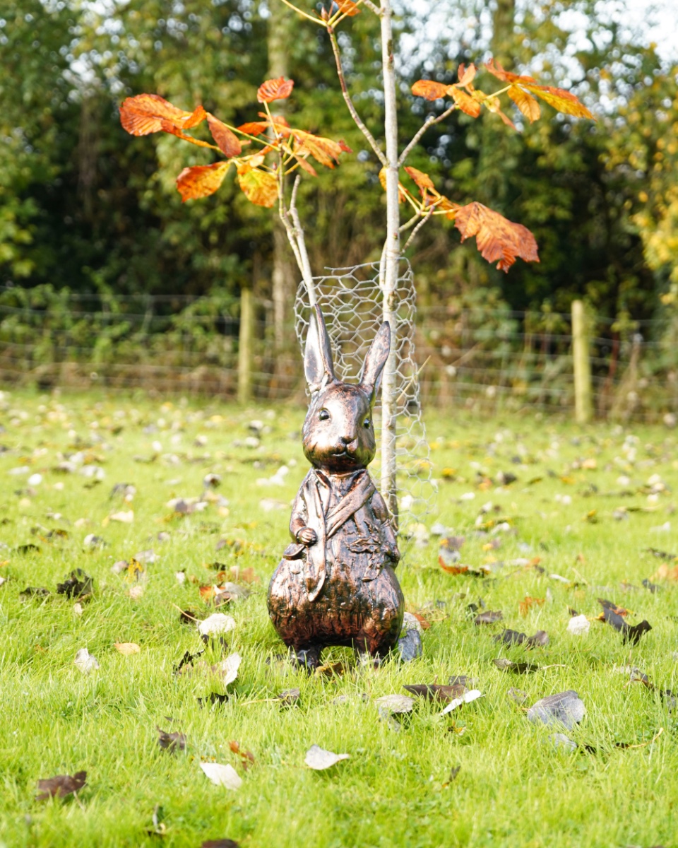 Cast Aluminium Bronze & Copper 'Peter' Rabbit Garden Sculpture
