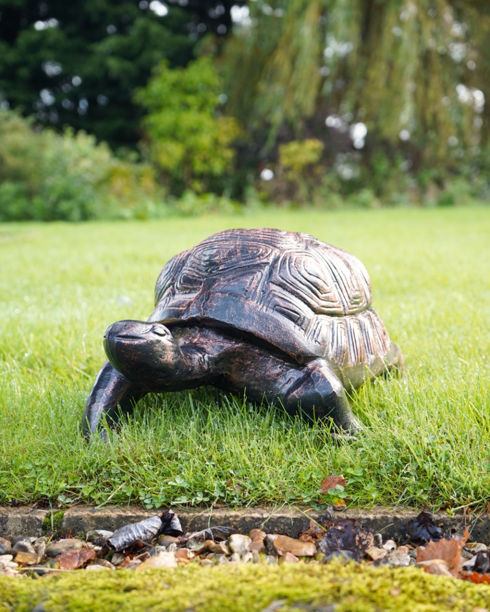 'Speedy' The Copper & Bronze African Tortoise Aluminium Garden Sculpture