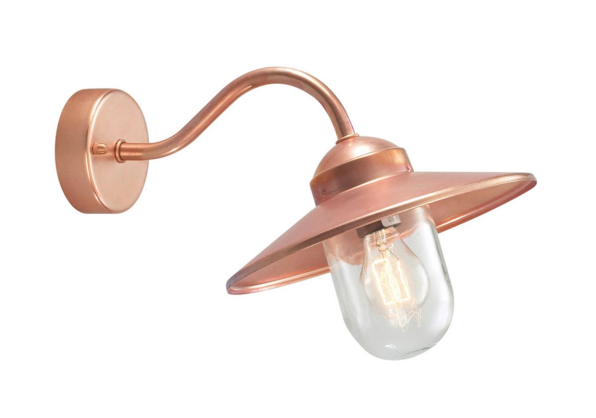 Copper 'Sanderford' Curved Bracket Outdoor Wall Light