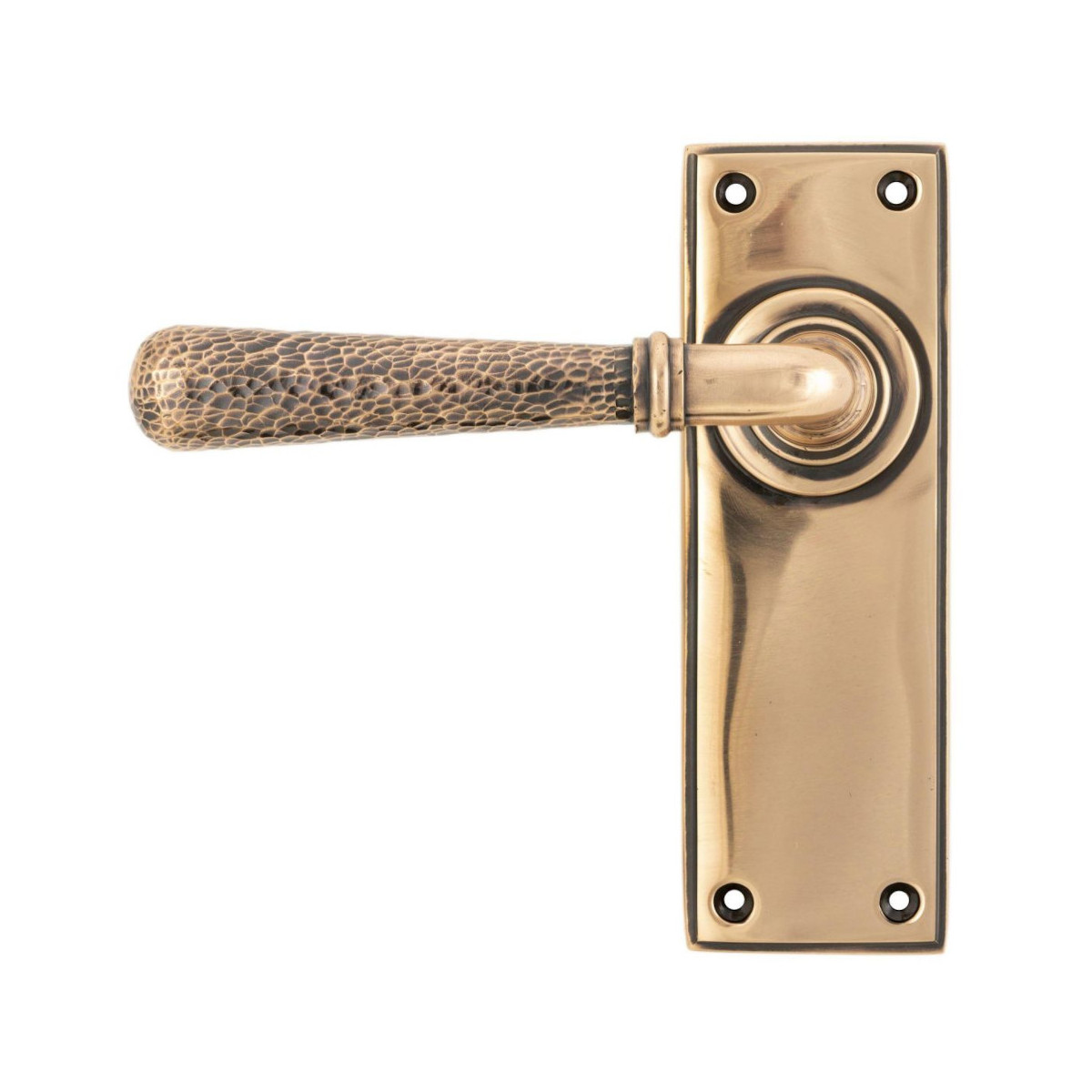 Hammered Polished Copper Lever Latch Door Handle