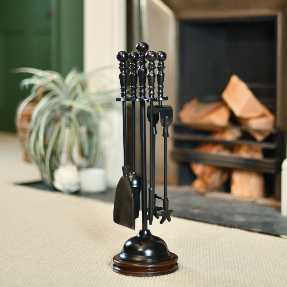 'Hapsworth' Avenue Black & Wood Companion Set