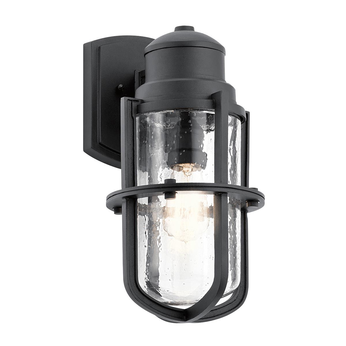 Medium 'Eldon' Black Textured Wall Lantern