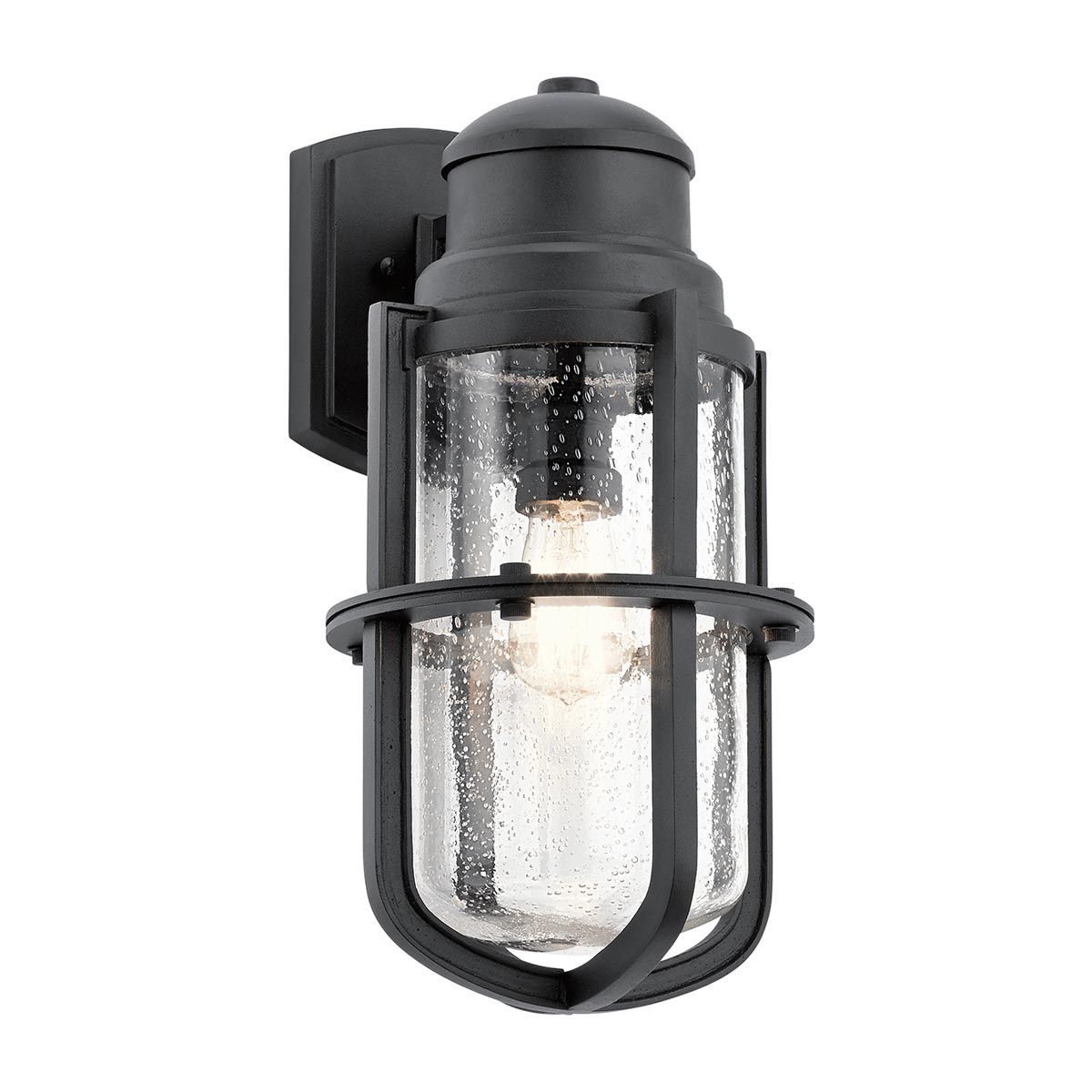Large 'Crow Point' Nautical Textured Black Wall Light