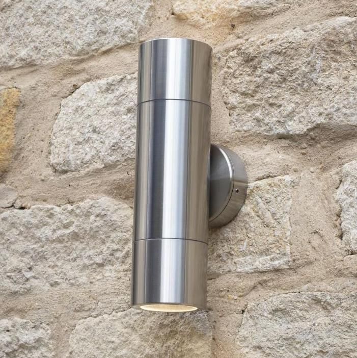 Modern Cylinder Spotlight Wall Light Brushed Aluminium