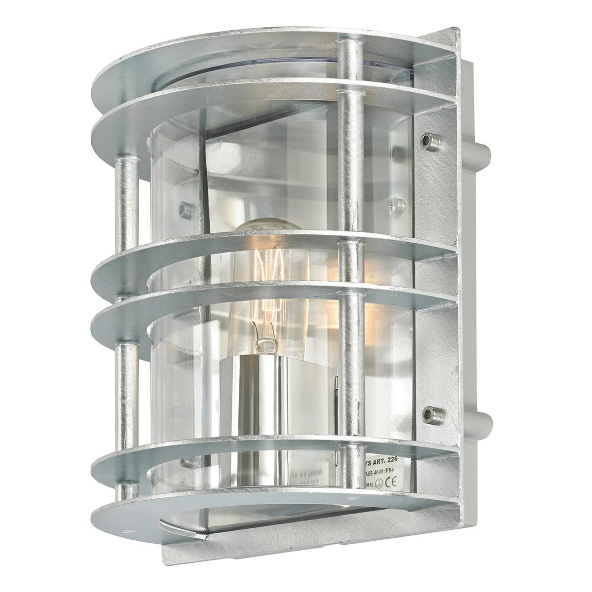 Modern Flush Galvanized Steel 'Sigri' Nautical Wall Light