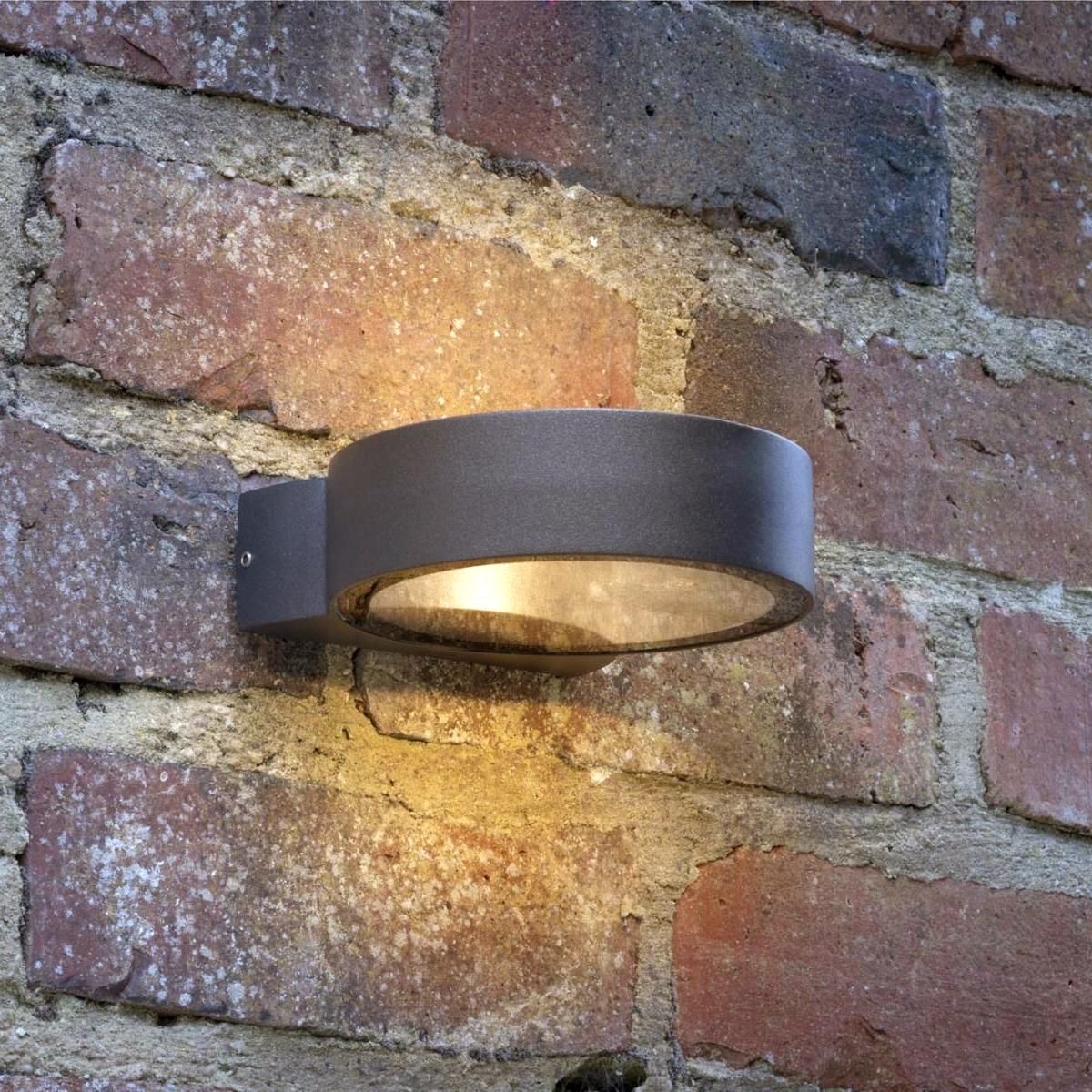 'Numbus' Contemporary Circular Matte Grey Wall Light