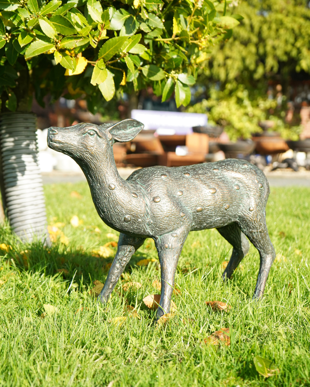 Aged Verdigris Freestanding 'Nutmeg' Doe Garden Sculpture