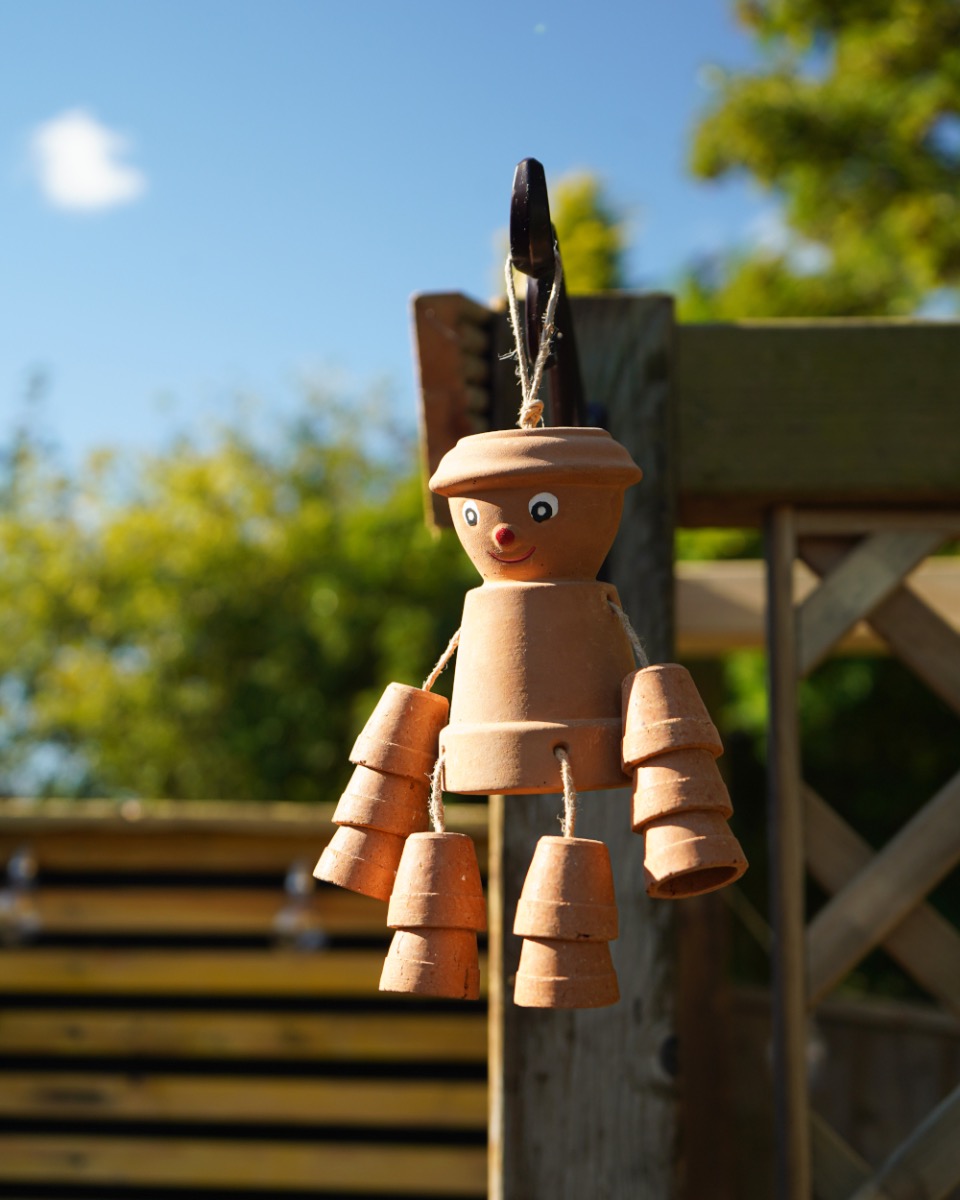 Original Terracotta Finish Pot Man Garden Ornament