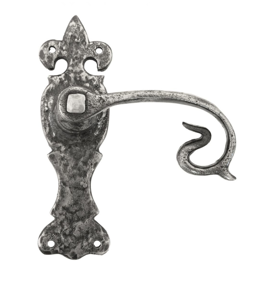 Ornate Antique Pewter Swan Neck Leve…