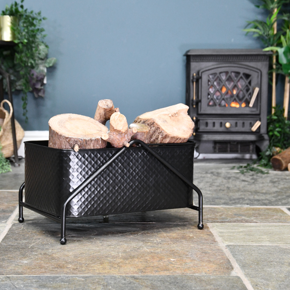 Ornate 'Fenwick' Diamond Embossed Log Rack