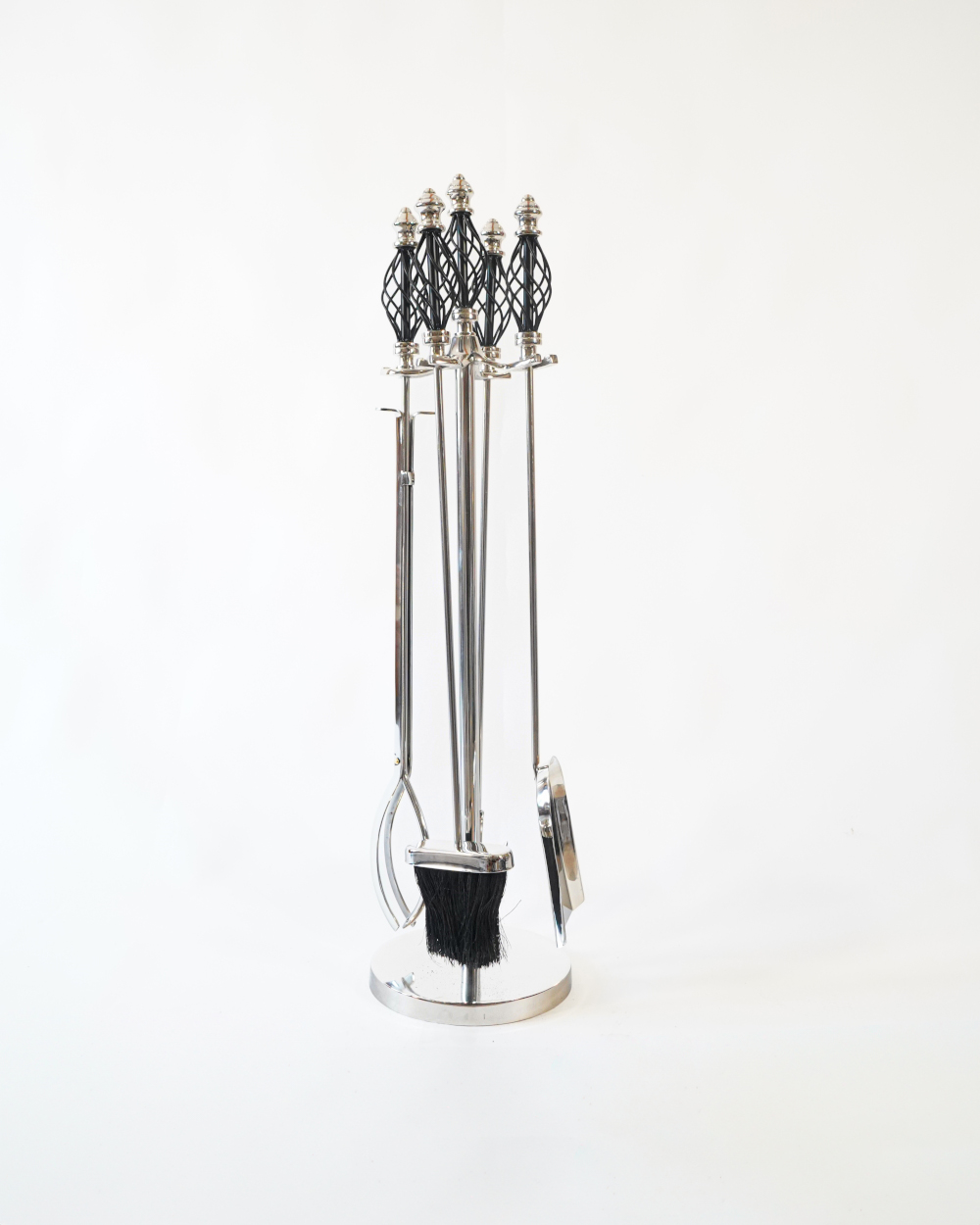 Polished Chrome 'Shawforth' Companion Set With Ornate Handles