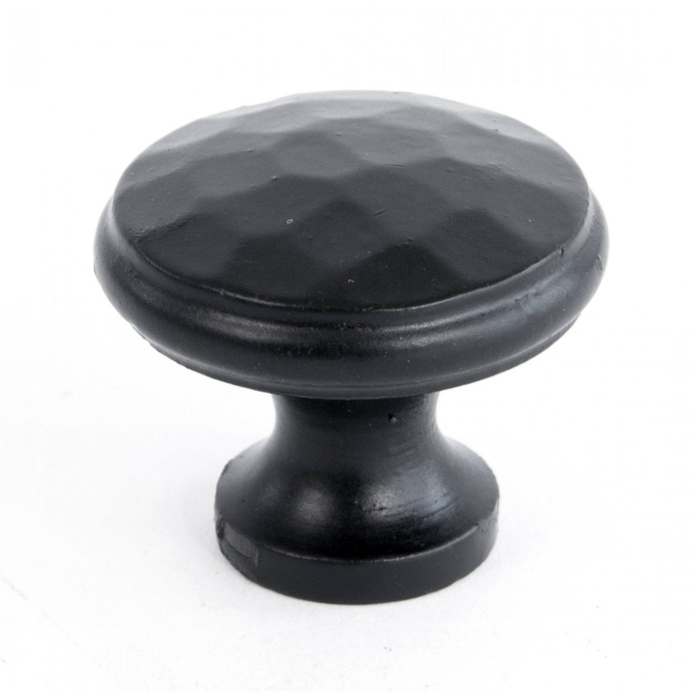 Simplistic Black Hammered Iron Cabinet Knob - 30mm