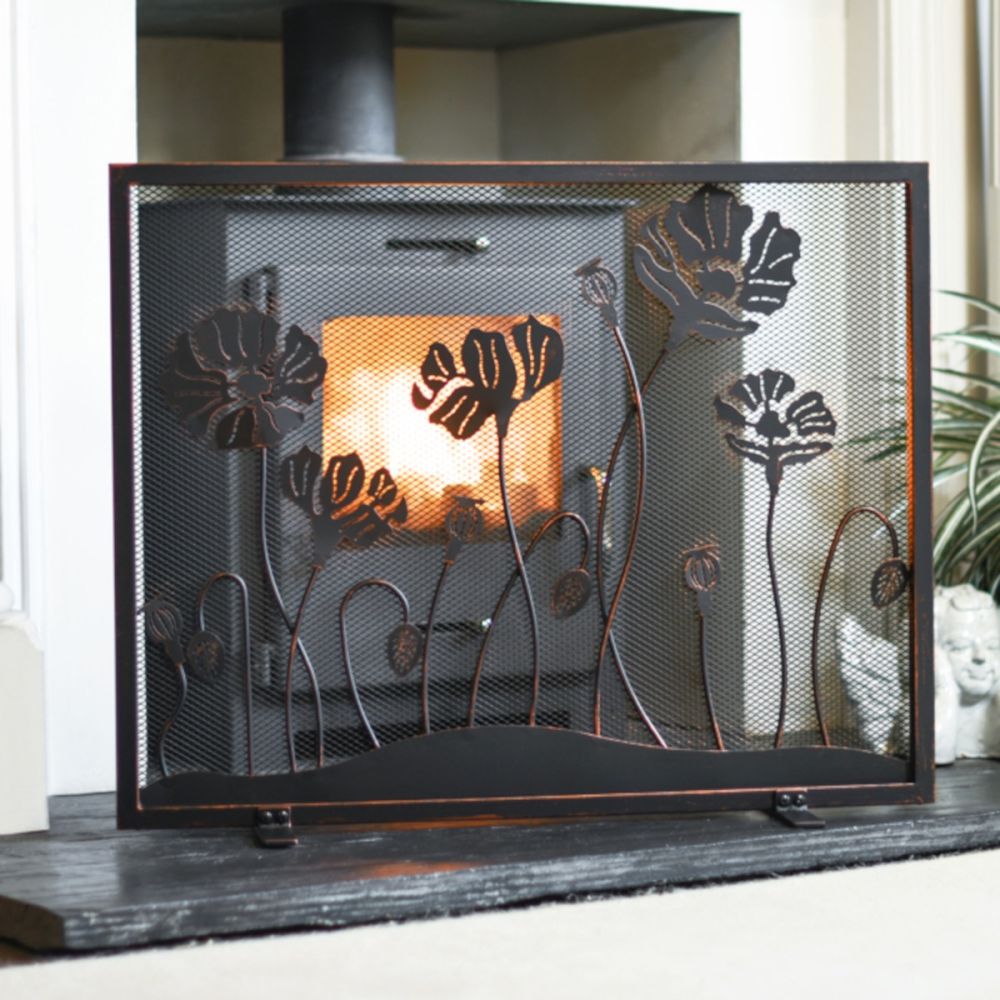 'The Prairie' Antique Poppy Fire Guard
