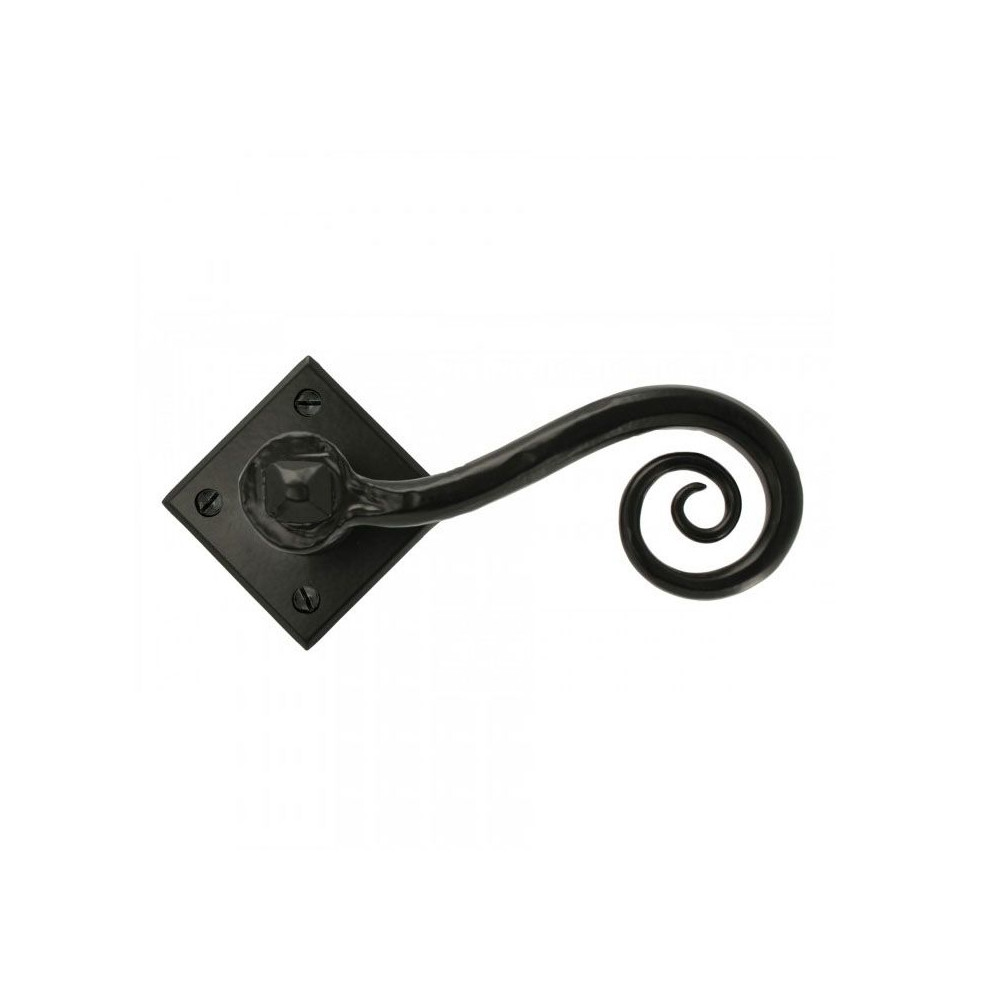 Traditional Black Monkeytail On Diamond Rose Door Handle