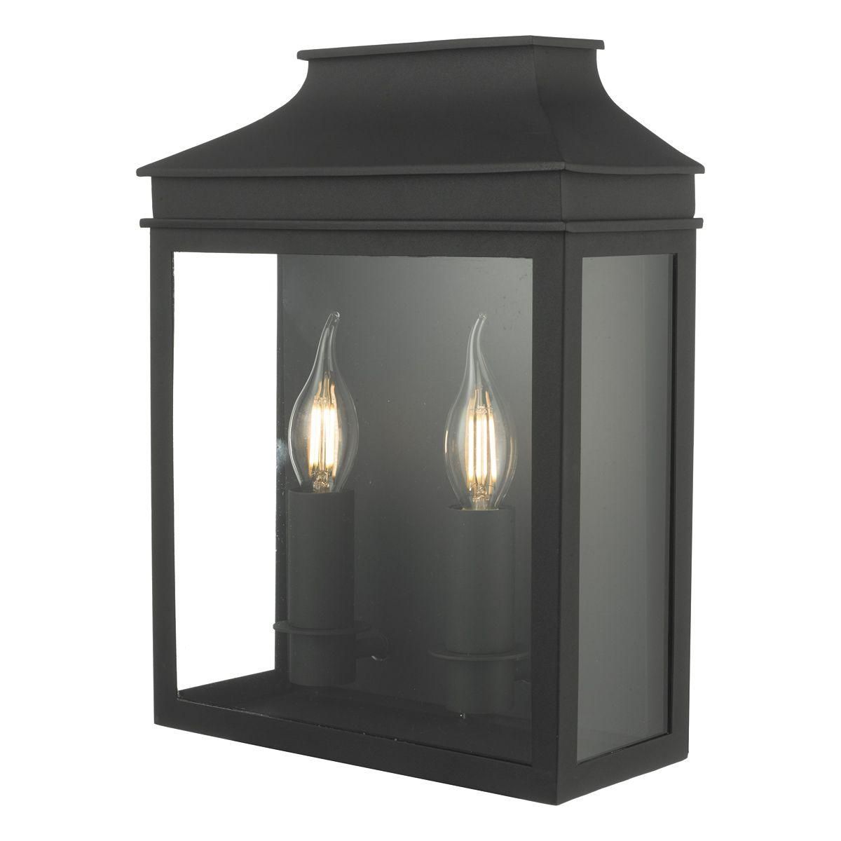 Traditional 'Highley' Sleek Black Coach Lantern Wall Light