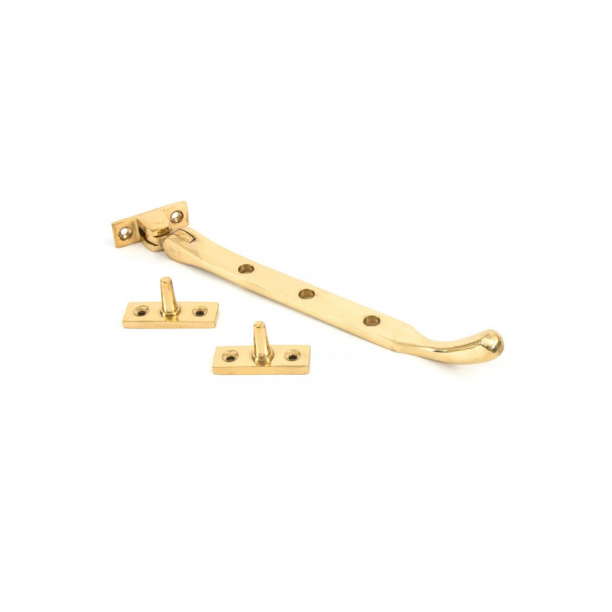 Traditional Polished Brass Peardrop Window Stay - 8"