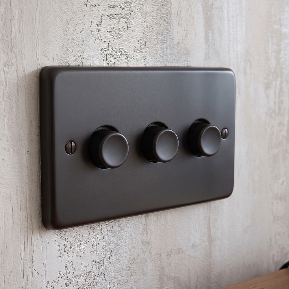 Modern Matte Black Triple LED Dimmer…