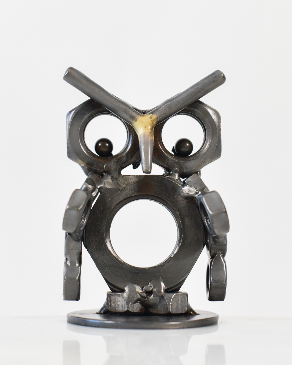 Baby Owl Scrap Metal Art Sculpture - 9cm