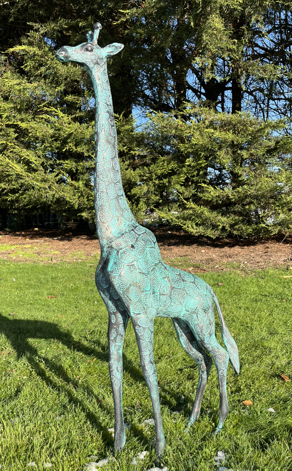 Cast Aluminium Verdigris Giraffe Scu…
