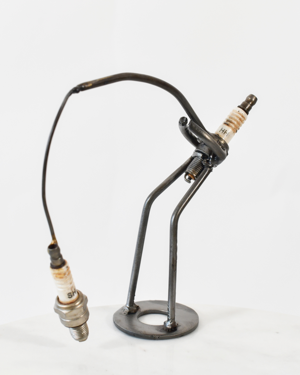 'Sparky' The Fisherman Scrap Metal Art Sculpture - 15cm
