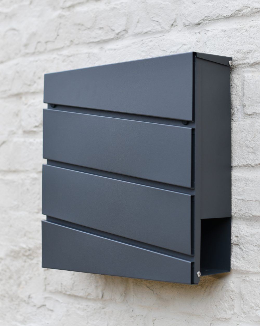 Modern Grey 'Barra' Wall Mounted Post Box & Newspaper Holder