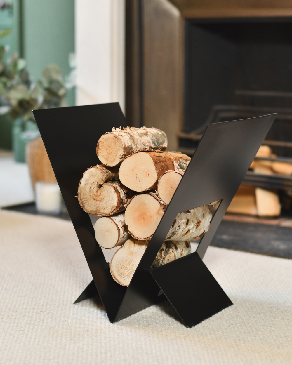 Modern 'Sandridge' Art Deco Log Holder