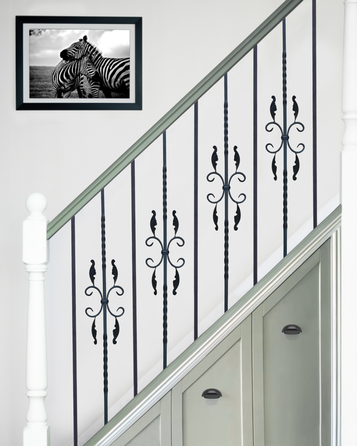 Set of 2 'Needham & Dalton' Steel Stair Spindles In Matte Black - Spindles …