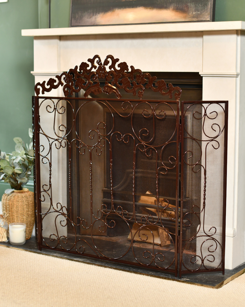 Ornate Bronze 'Bampton' Fire Guard